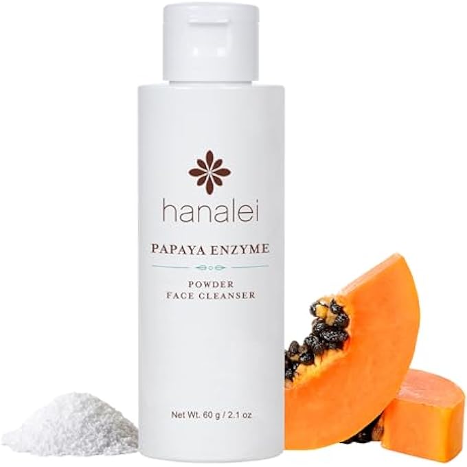 Hanalei PAPAYA POWDER FACE CLEANSER - GENTLE DAILY EXFOLIATING WASH, HYDRATING NON-STRIPPING FORMULA FOR ALL SKIN TYPES - TRAVEL-FRIENDLY - CRUELTY-FREE & PARABEN-FREE, 60G - Image 1